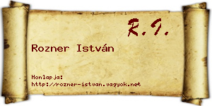 Rozner István névjegykártya